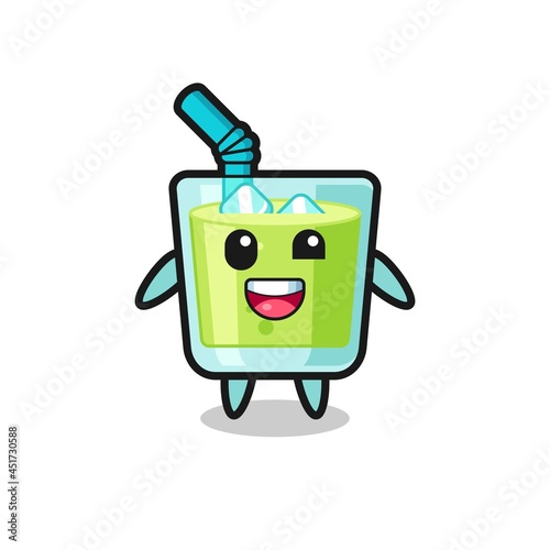 illustration of an melon juice character with awkward poses
