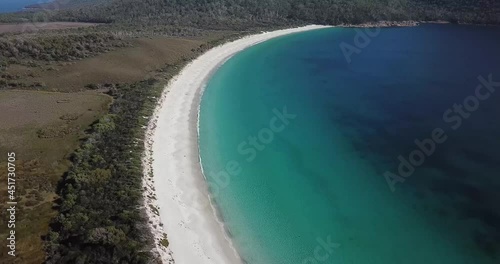 top white sand beaches in australia from a drone