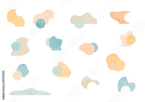 ナチュラルカラーの背景模様_セット