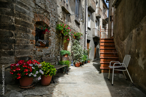 A street in the historic center of San Giovanni in Fiore, a medieval town in the Cosenza province.