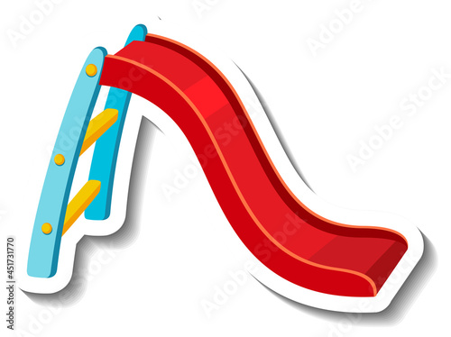 A sticker template with a slide playground equipment
