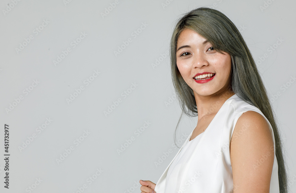 Asian woman isolated on white background. Asian woman isolated on white background.