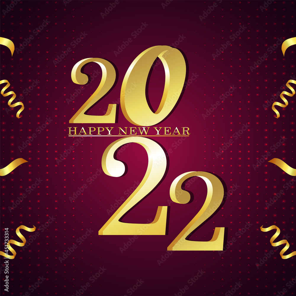 Happy new year 2022 celebration greeting card and background Happy new year 2022 celebration greeting card and background