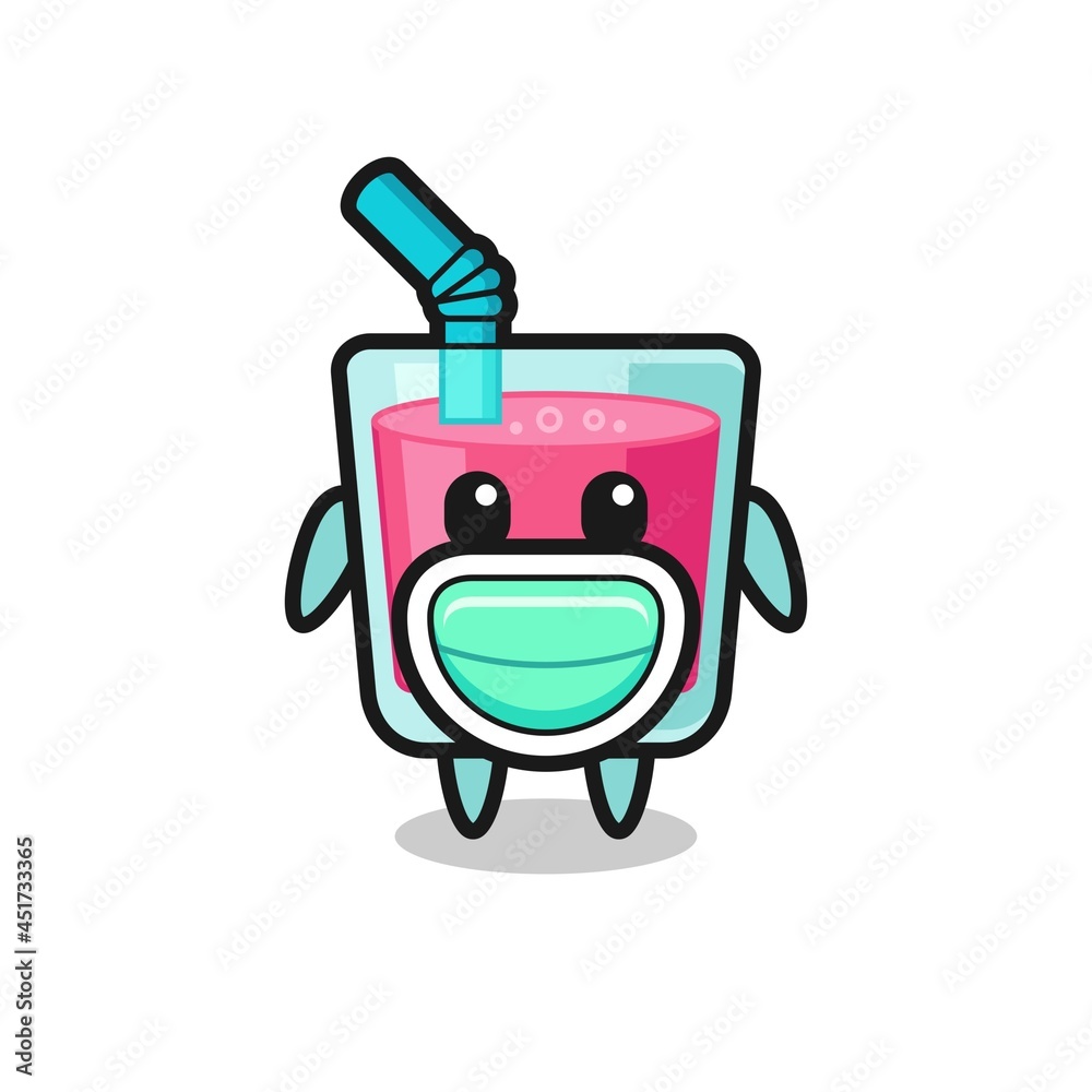 cute strawberry juice cartoon wearing a mask cute strawberry juice cartoon wearing a mask