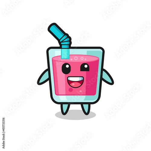 illustration of an strawberry juice character with awkward poses