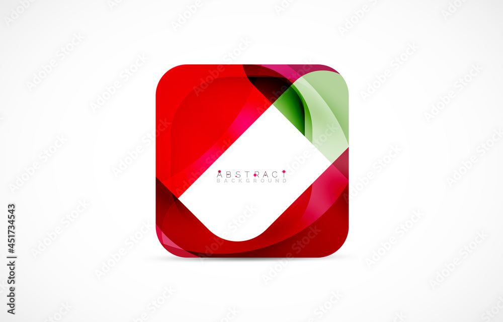 Minimal background. Abstract square shape with round corners created with wavy forms. Vector Illustration For Wallpaper, Banner, Background, Landing Page Minimal background. Abstract square shape with round corners created with wavy forms. Vector Illustration For Wallpaper, Banner, Background, Landing Page