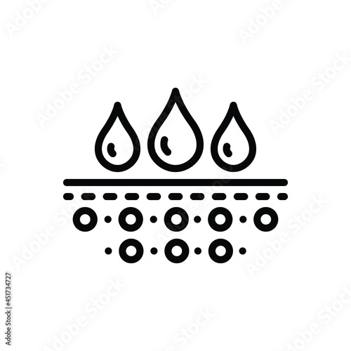 Black line icon for moisture