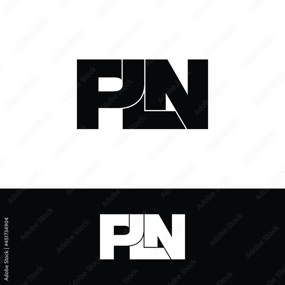 Obraz premium PLN letter monogram logo design vector