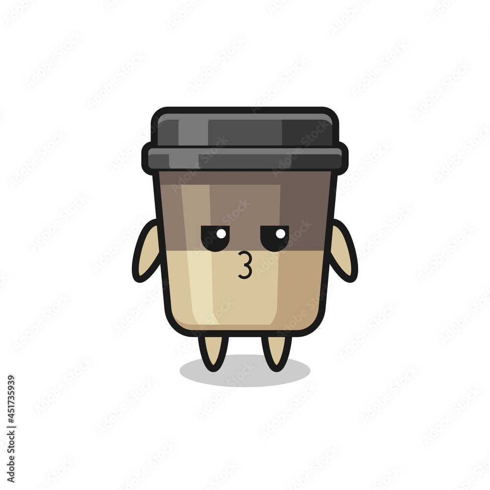 the bored expression of cute coffee cup characters the bored expression of cute coffee cup characters