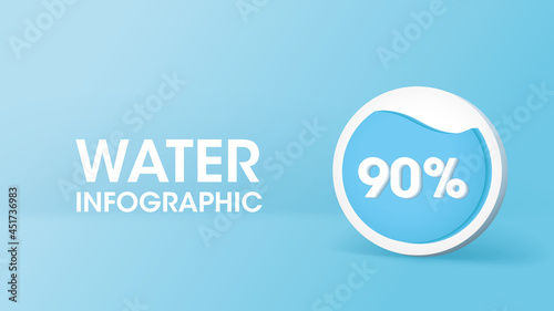 Water level icon on blue background. Save the water concept. Vector illustration.