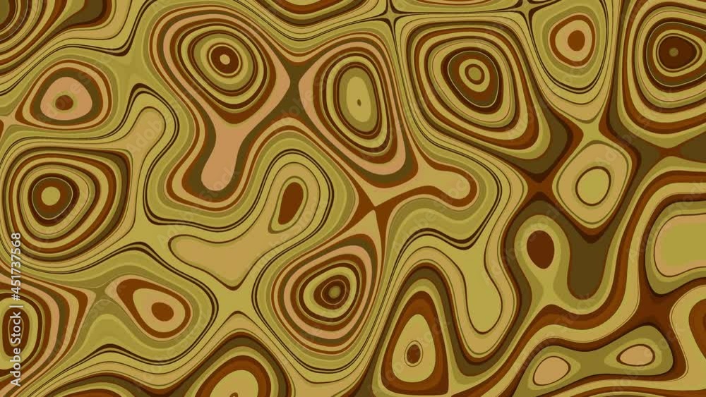 60's 70's Pop-Art big abstract background animation, inspired by lava lamps and hippie culture with colours: orange, yellow, brown, red.
