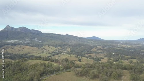 Mt Warning and Tyalgum Valley in the Tweed Shire, NSW, Australia
