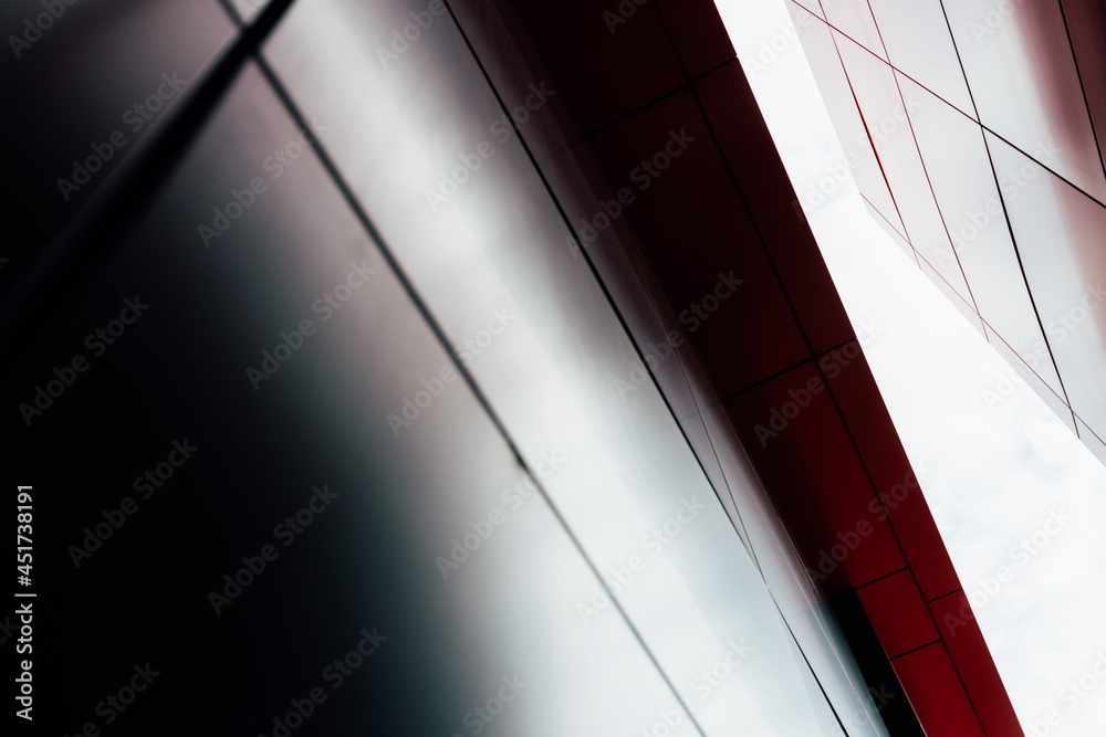 Obraz premium Abstract architecture metal elements.Modern geometric pattern. Architectural structure