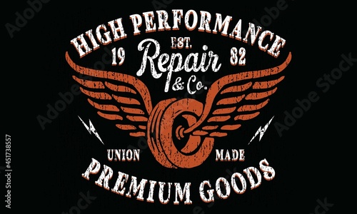 Vintage Style denim grunge tee shirt print-3