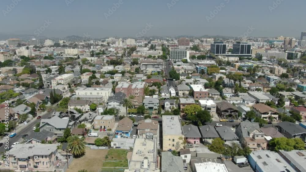 Aerial Los Angeles Pico Union City View R California USA Aerial Los Angeles Pico Union City View R California USA