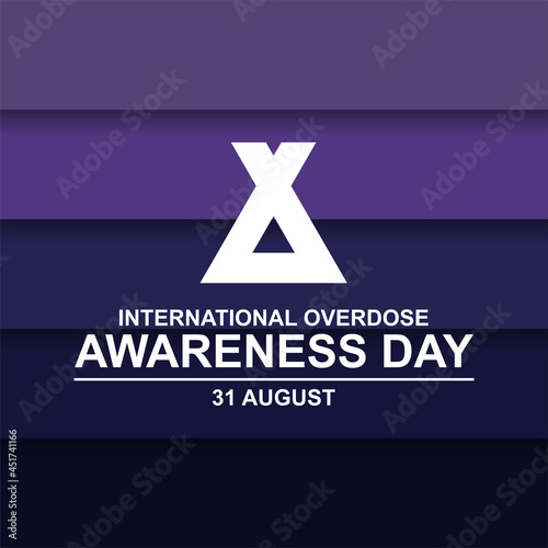 International Overdose Awareness Day paper cut background vector. vector illustration for web and printing isolated on purple color.