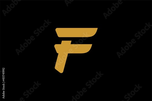 Letter F logo design. Monogram F letter abstract symbol. F type vector icon.
