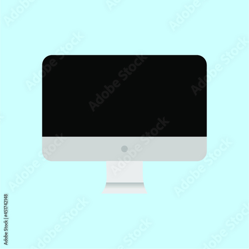 Desktop computer, imac black screen blue background