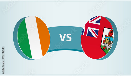Ireland versus Bermuda, team sports competition concept.
