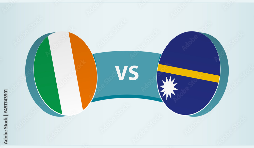 Ireland versus Nauru, team sports competition concept.