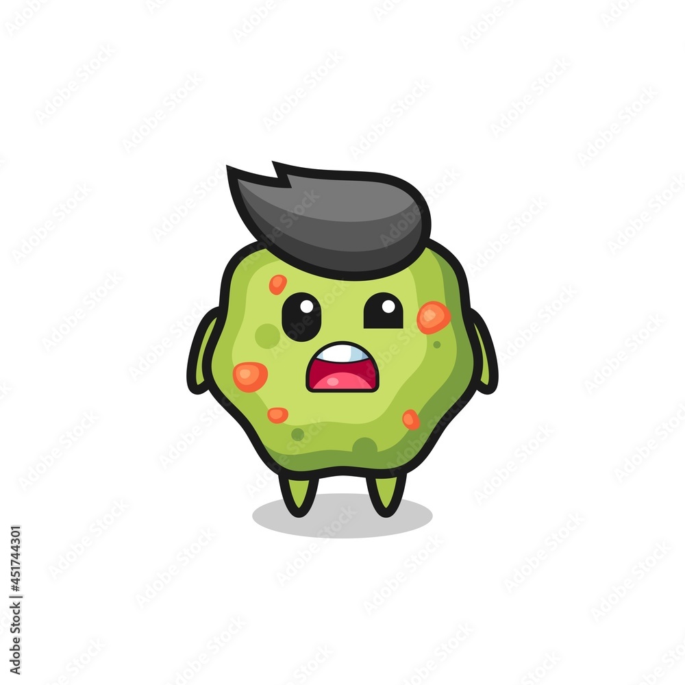 the shocked face of the cute puke mascot the shocked face of the cute puke mascot