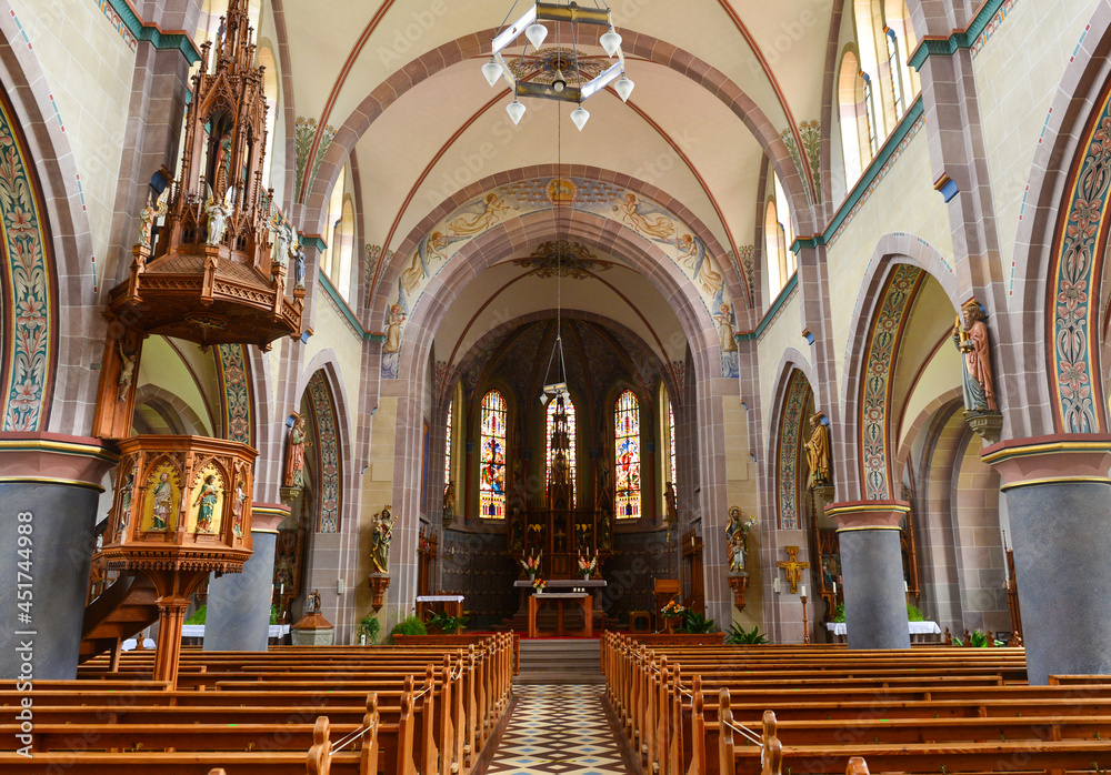 Fototapeta premium Innenansicht St. Martin (Kirchberg an der Iller)