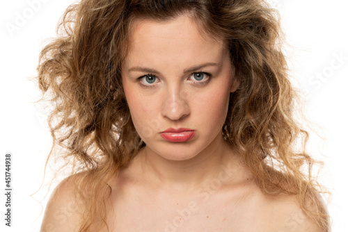 Photography Sulky pouty sad blonde woman
