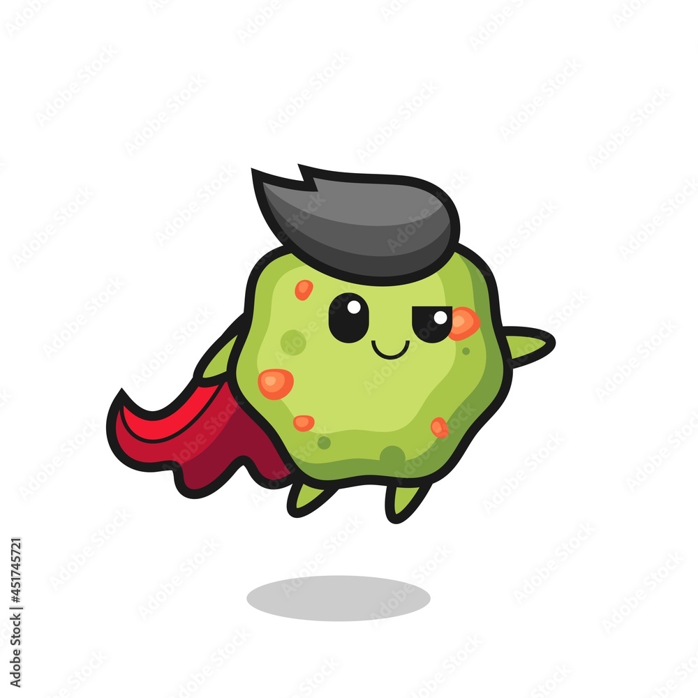 Fototapeta premium cute puke superhero character is flying