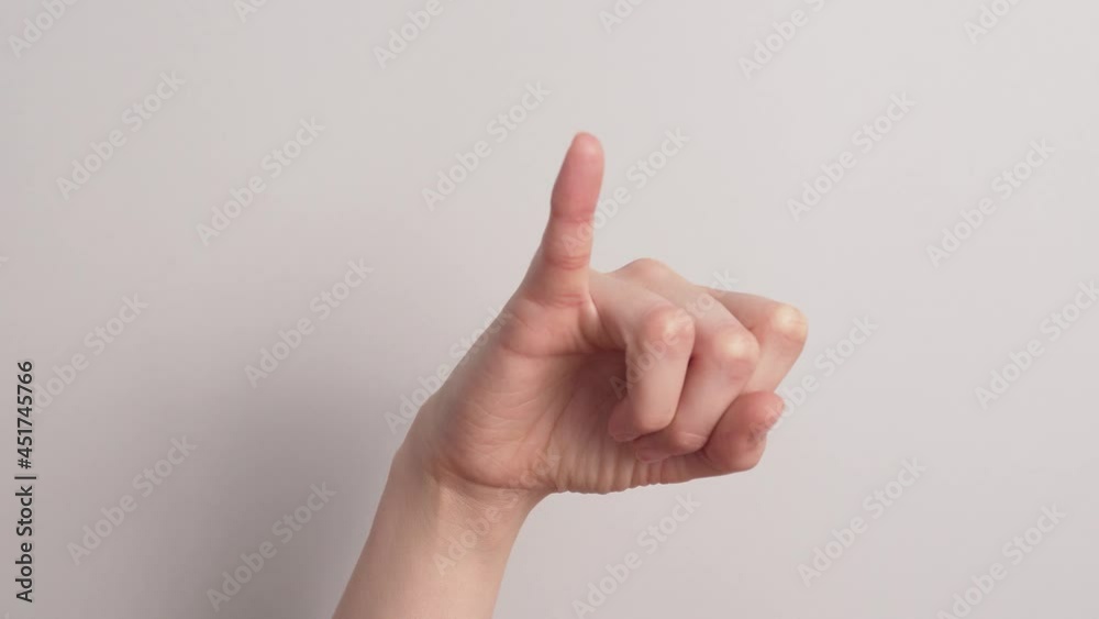 Little Finger Showing Letter I In American Sign Language. close up Little Finger Showing Letter I In American Sign Language. close up