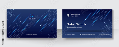 Business card design template with technology and game concept. Tech Background Business Book Cover Design Template