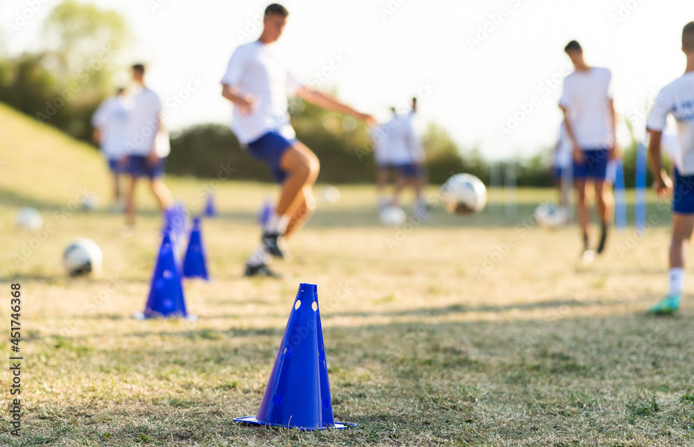 Obraz premium football training on the sports field