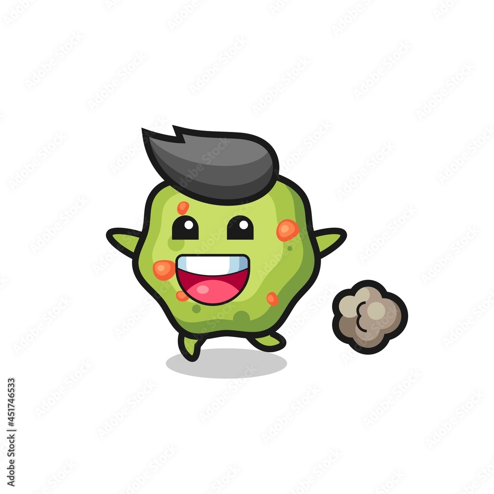 the happy puke cartoon with running pose the happy puke cartoon with running pose