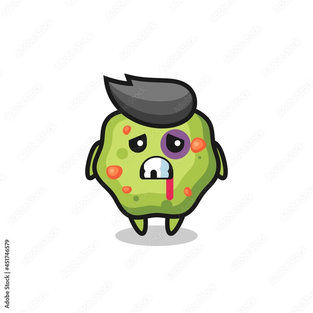 injured puke character with a bruised face