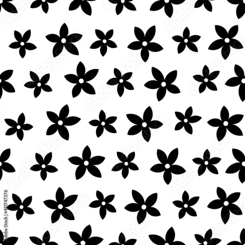 White seamless pattern with black starfish