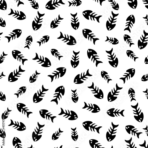 Seamless pattern with fish bones © FRESH TAKE DESIGN