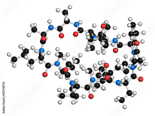 Voclosporin immunosuppressant drug molecule, illustration photo
