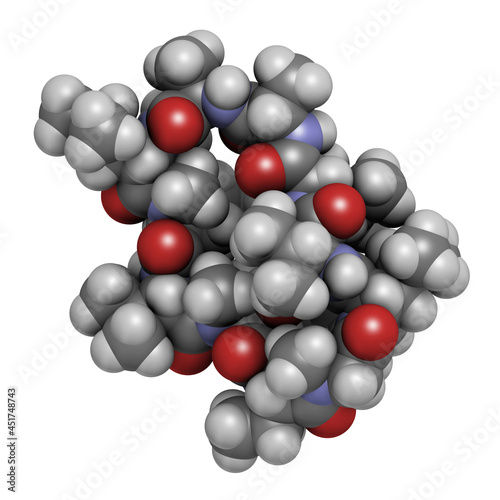 Voclosporin immunosuppressant drug molecule, illustration photo