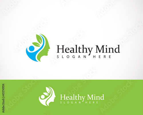 healthy mind logo creative psychology creative human nature face
