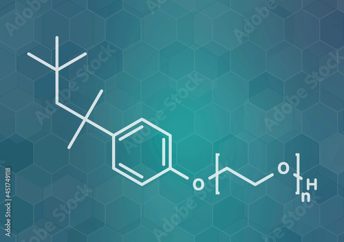 Triton x-100 detergent molecule, illustration photo