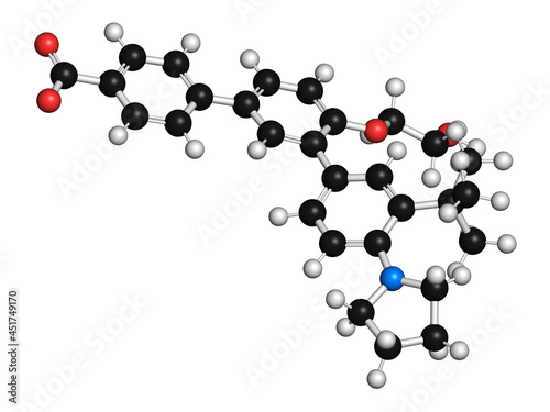 Trifarotene acne drug molecule, illustration photo