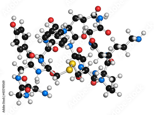 Terlipressin drug molecule, illustration photo