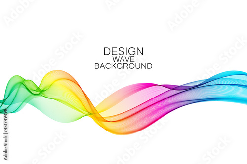 Abstract colorful wave lines flowing isolated on white background for vector design elements in concept of sound, music, technology, science.