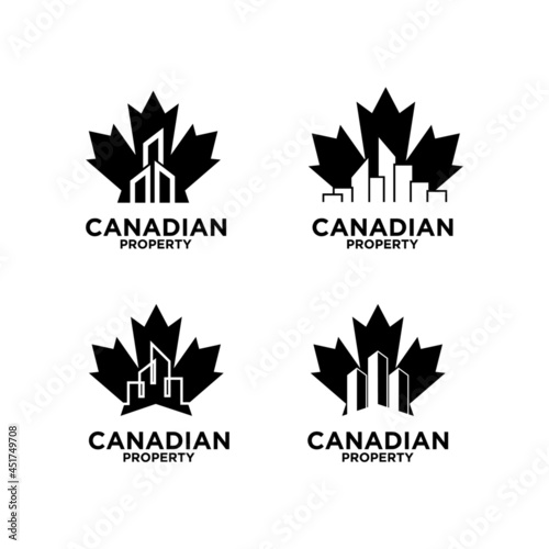 Set Collection Canadian property real estate logo icon design vector