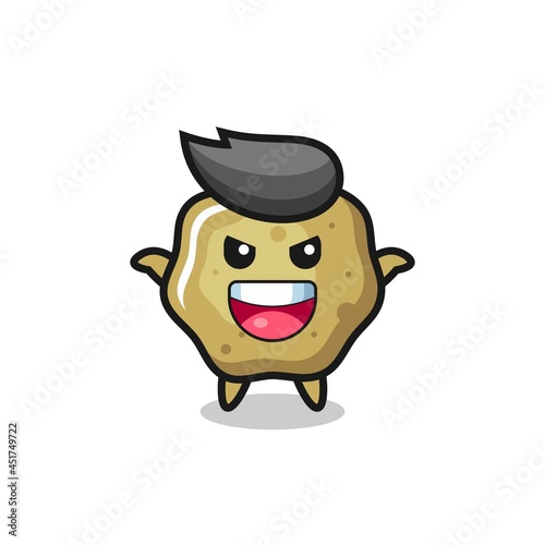 the illustration of cute loose stools doing scare gesture