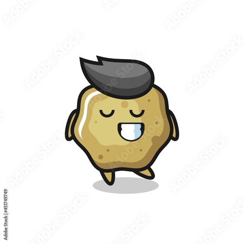 loose stools cartoon illustration with a shy expression