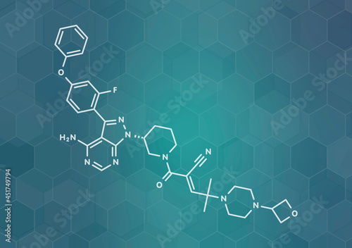 Rilzabrutinib drug molecule, illustration photo