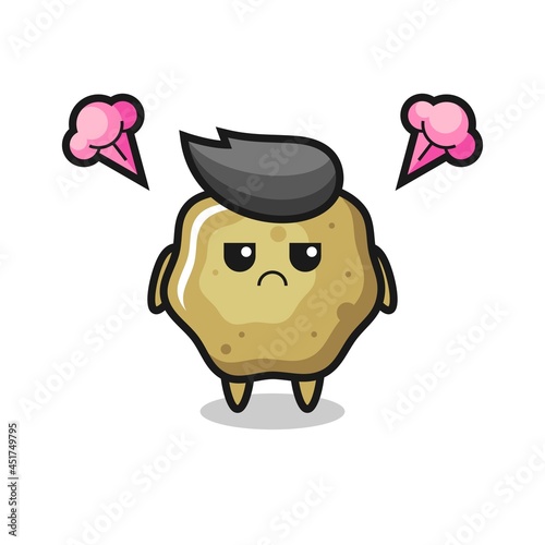 annoyed expression of the cute loose stools cartoon character
