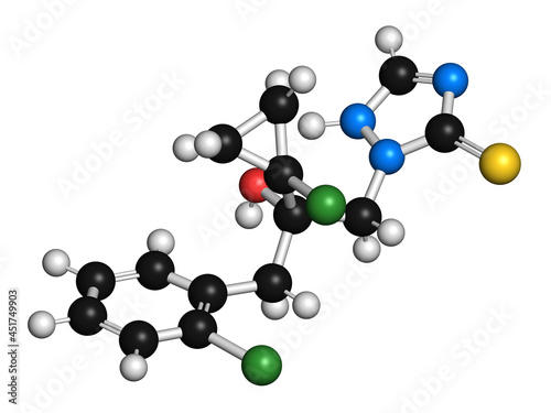 Prothioconazole fungicide molecule, illustration photo