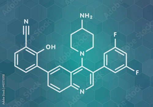 Paltusotine acromegaly drug molecule, illustration photo