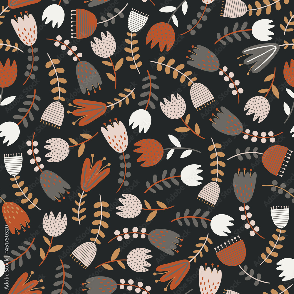Seamless pattern with flowers. Seamless pattern with flowers.